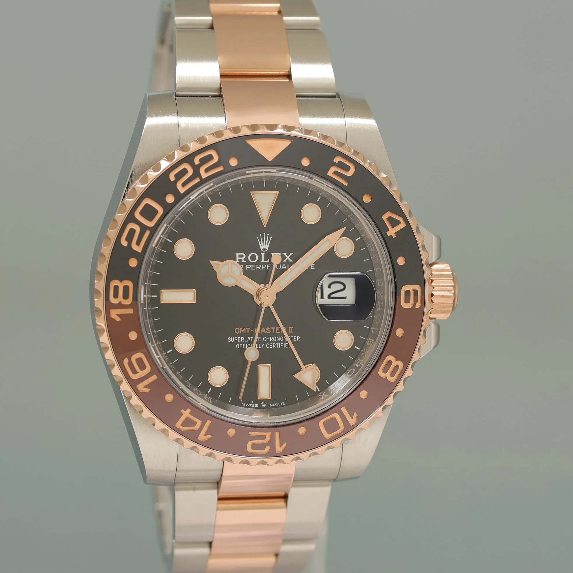 2024 Rolex CPO Papers Rolex GMT Master II Root Beer Rose Gold 126711 CHNR Watch