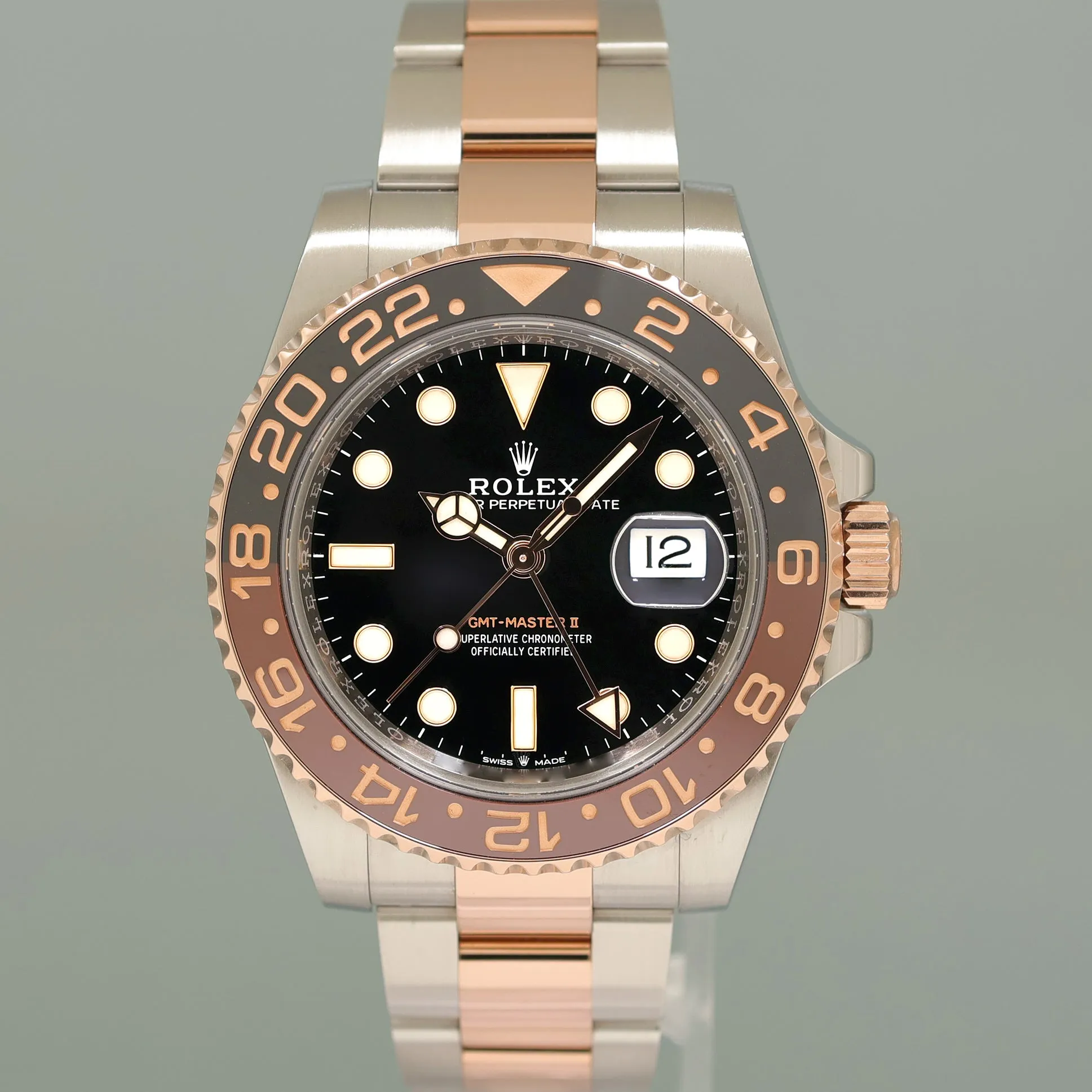 2024 Rolex CPO Papers Rolex GMT Master II Root Beer Rose Gold 126711 CHNR Watch