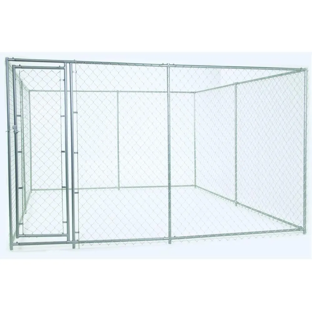 6 ft. H x 5 ft. W x 15 ft. L or 6 ft. H x 10 ft. W x 10 ft. L - 2 in 1 Galvanized Chain Link Dog Ken