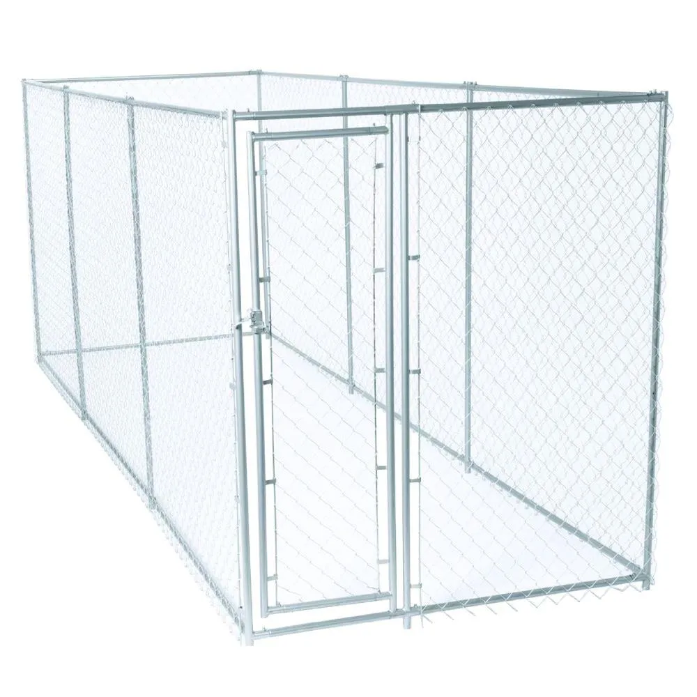 6 ft. H x 5 ft. W x 15 ft. L or 6 ft. H x 10 ft. W x 10 ft. L - 2 in 1 Galvanized Chain Link Dog Ken