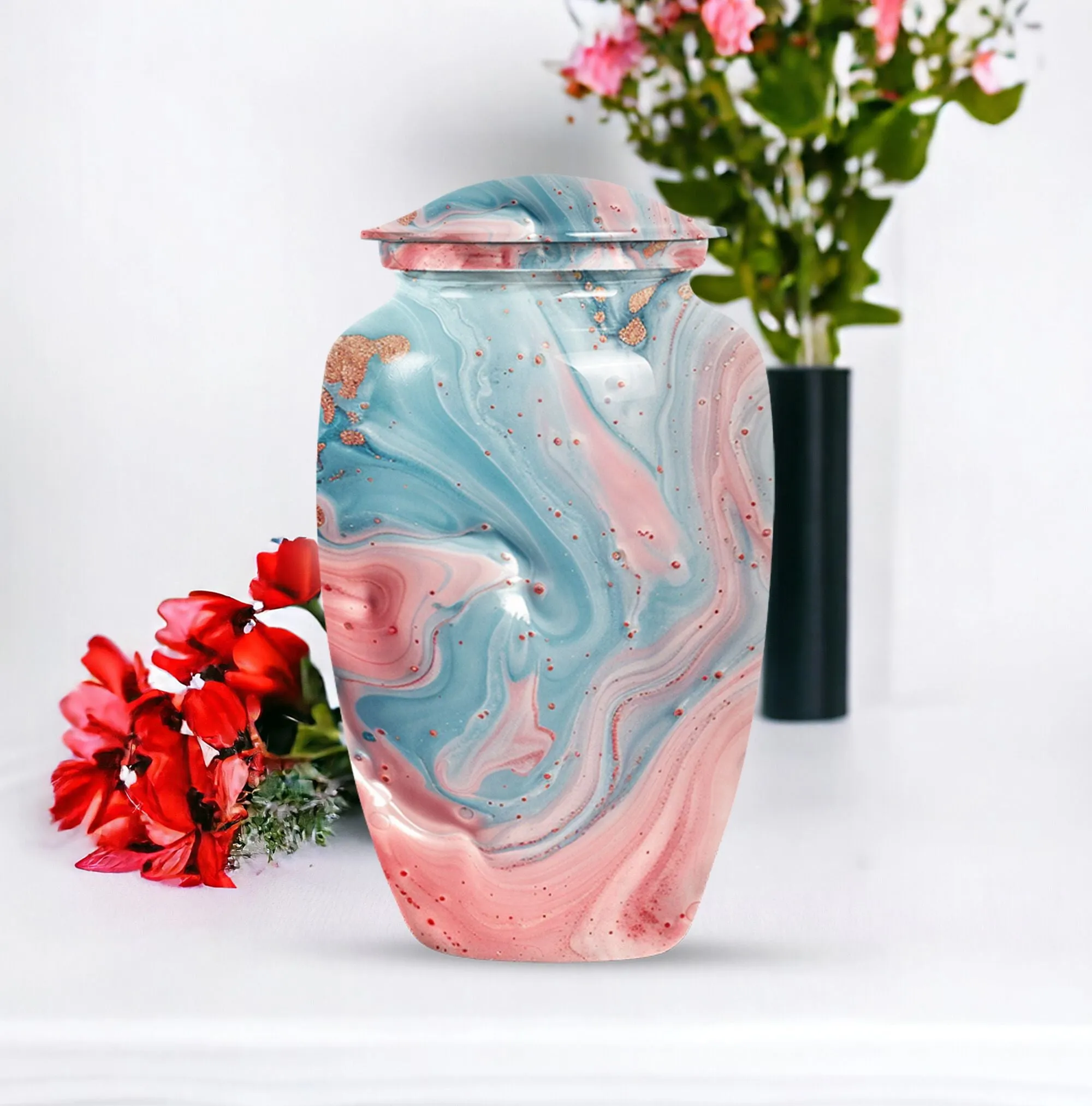 Abstract Cremation Urn for Cherished Memories - Keepsake Urn