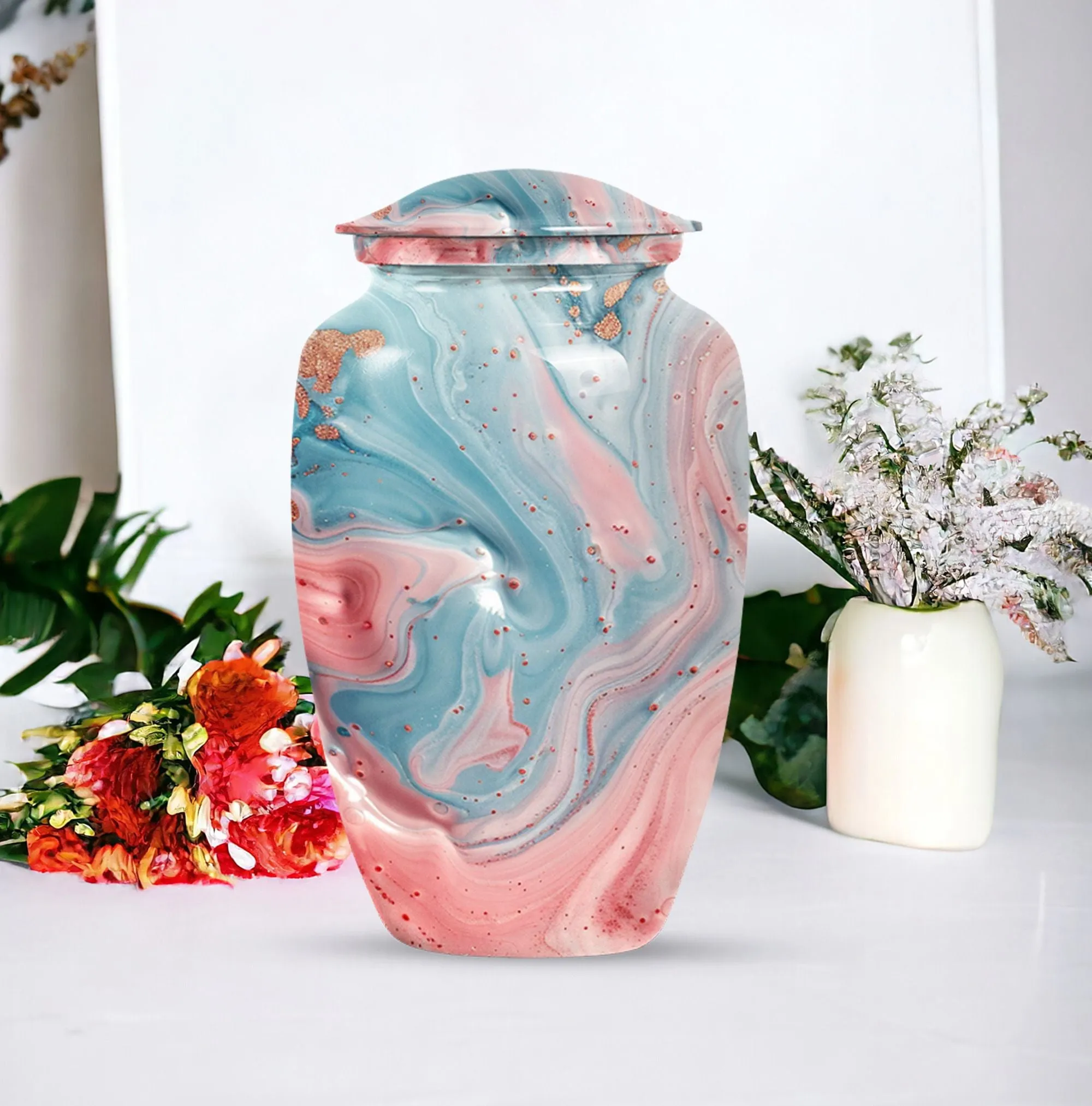 Abstract Cremation Urn for Cherished Memories - Keepsake Urn
