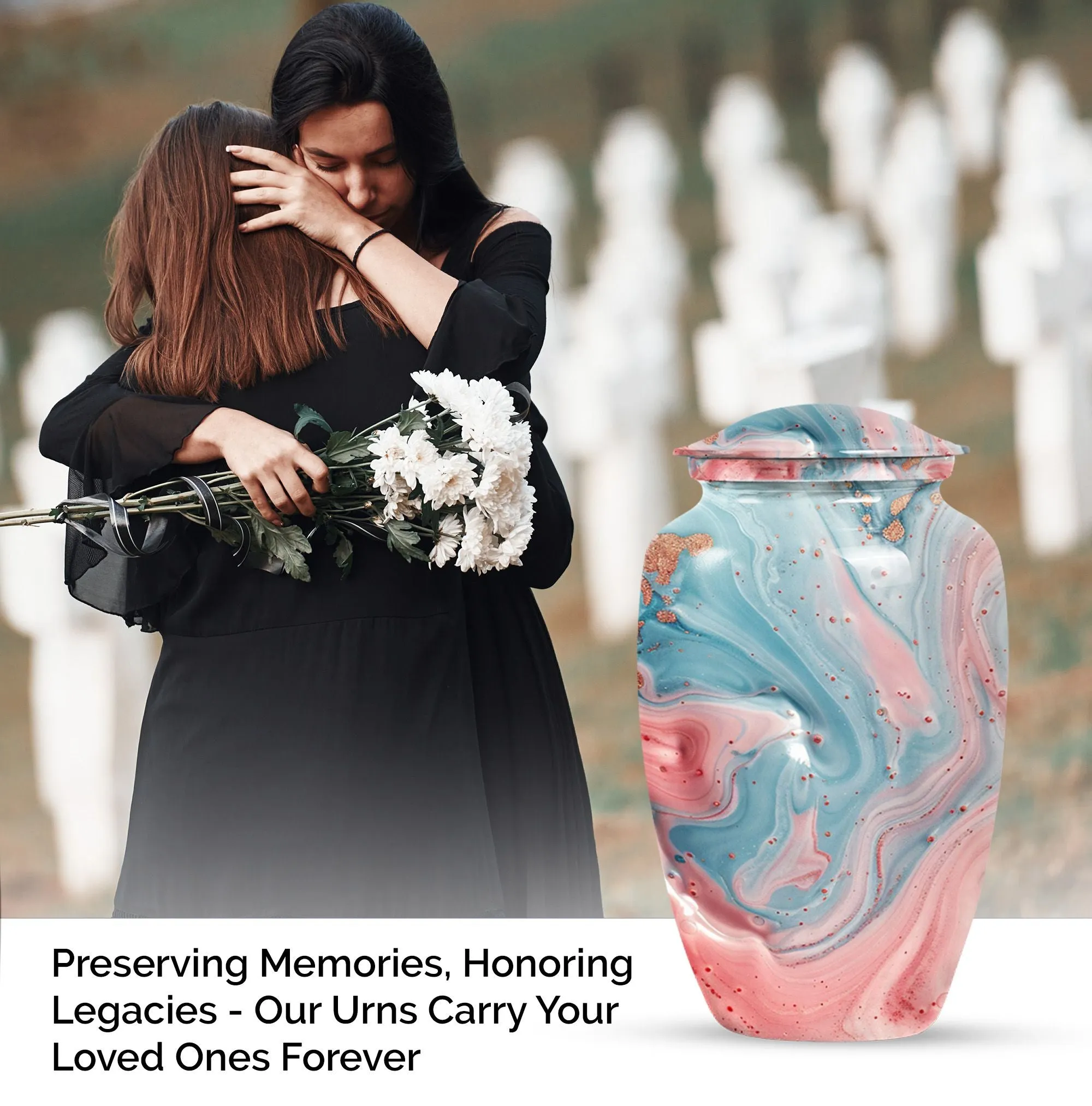 Abstract Cremation Urn for Cherished Memories - Keepsake Urn