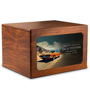 Adult Aura Classic Car Custom Printed Solid Wood Box Cremation Urn