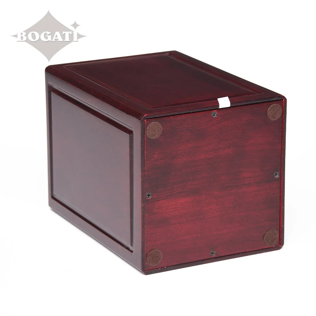 ADULT - Basswood Urn  -AW04- Dark Cherry with Military Emblem and Optional Plate