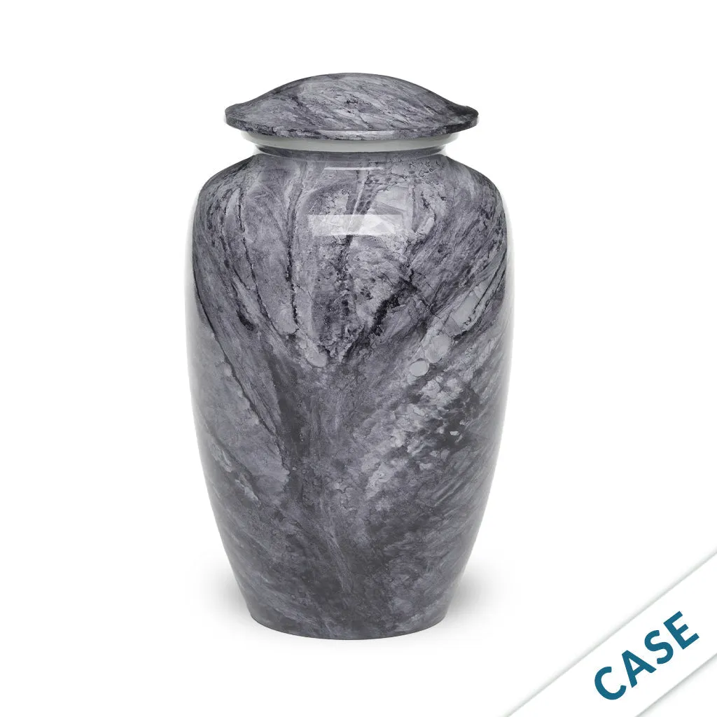 ADULT -Classic Alloy Urn - Hand-painted Stone-look - Case
