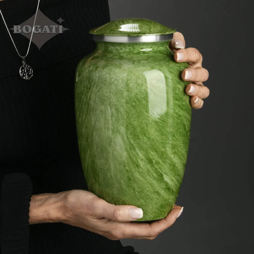 ADULT -Classic Alloy Urn - Hand-painted Stone-look