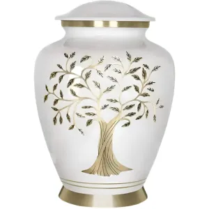 Adult cremation urn |White Tree of Life  ash urn | QUALITY URNS FOR LESS