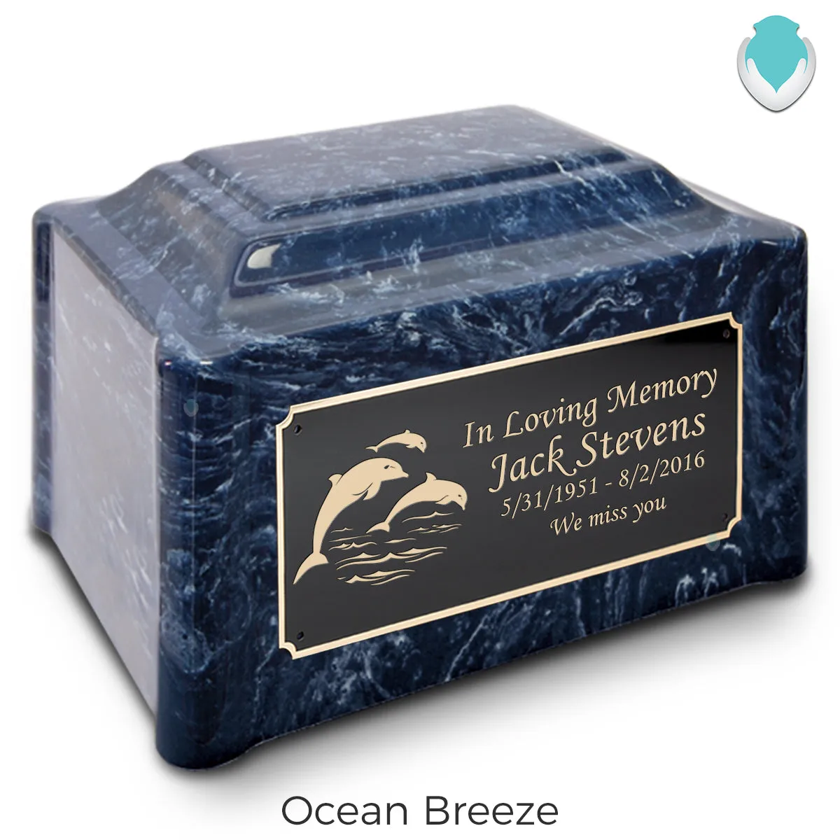 Adult Devotion Dolphin Cultured Marble Urns for Ashes