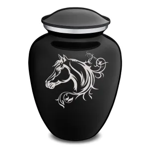 Adult Embrace Black Horse Cremation Urn