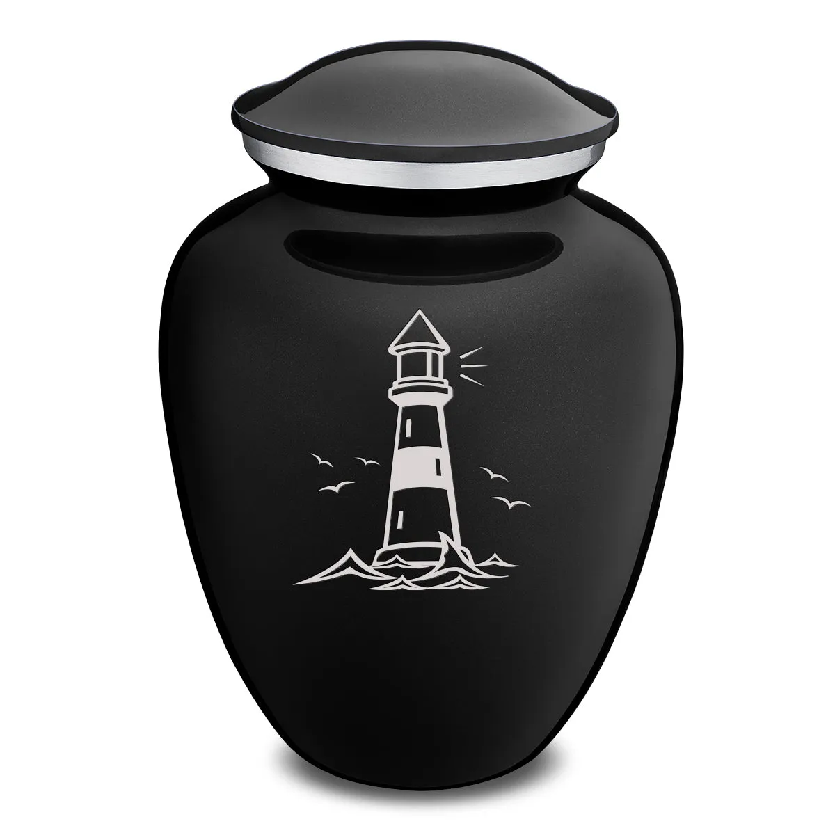 Adult Embrace Black Lighthouse Cremation Urn