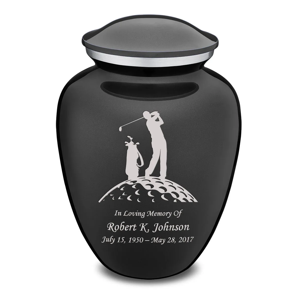 Adult Embrace Charcoal Golfer Cremation Urn