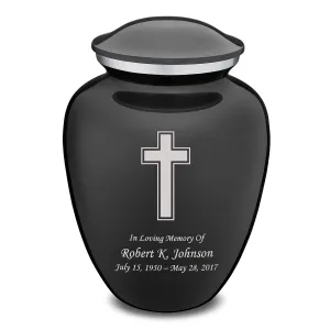 Adult Embrace Charcoal Simple Cross Cremation Urn