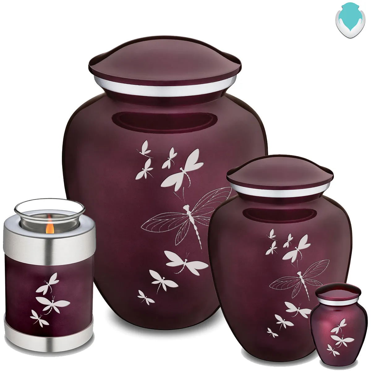 Adult Embrace Cherry Purple Dragonflies Cremation Urn