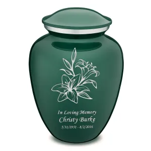 Adult Embrace Green Lily Cremation Urn