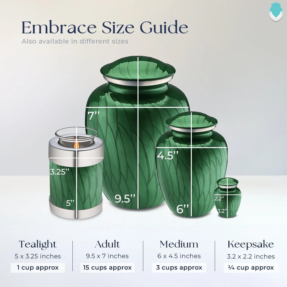 Adult Embrace Pearl Green Butterfly Cremation Urn