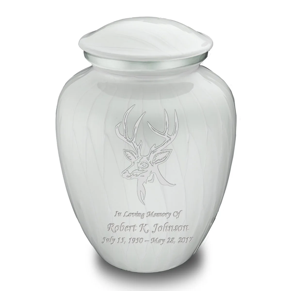 Adult Embrace Pearl White Deer Cremation Urn