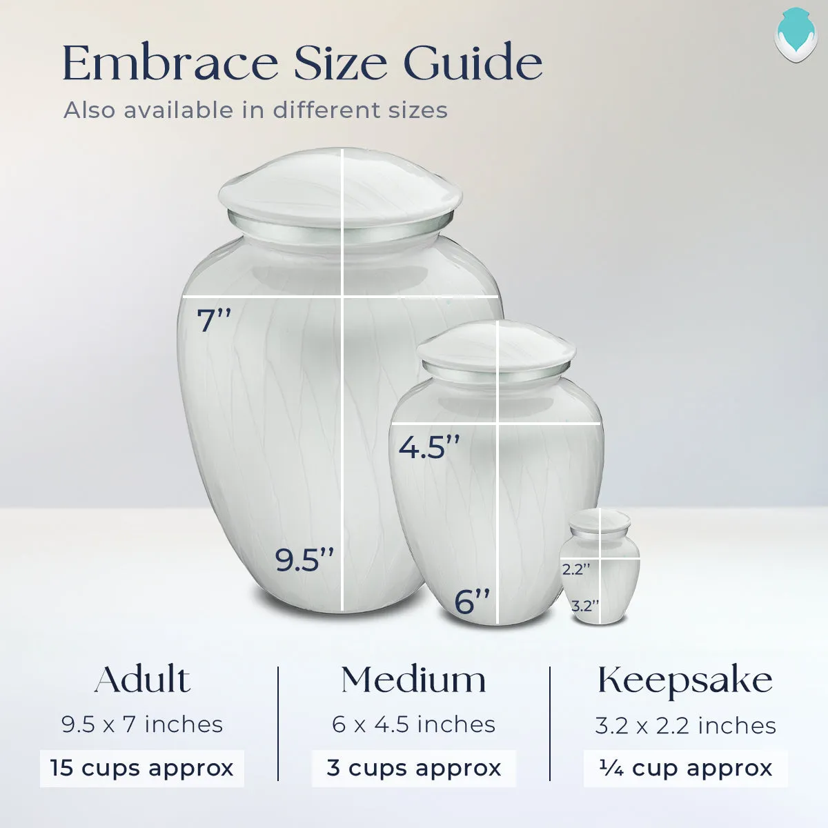 Adult Embrace Pearl White Tree of Life Cremation Urn