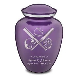 Adult Embrace Purple Baseball Cremation Urn