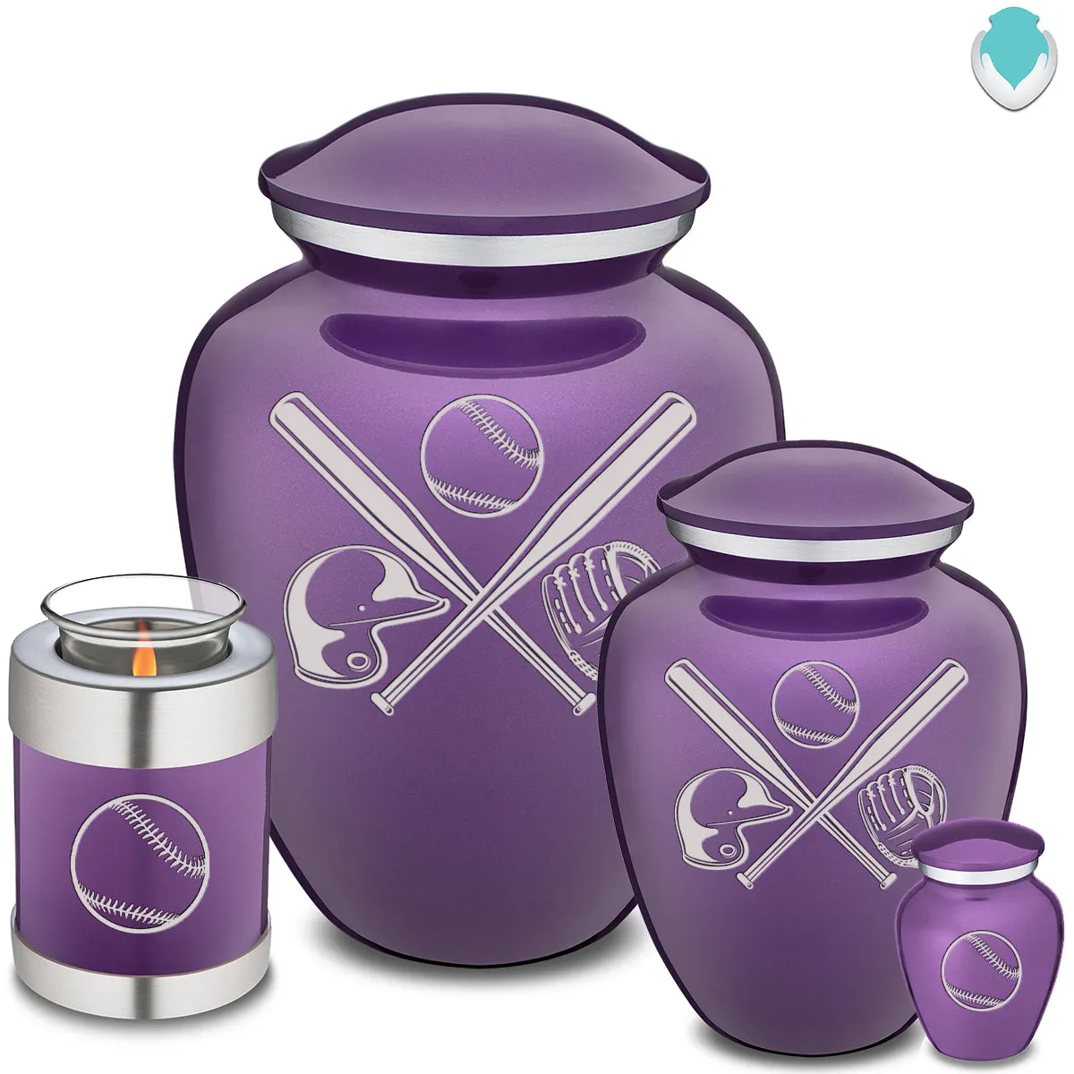 Adult Embrace Purple Baseball Cremation Urn