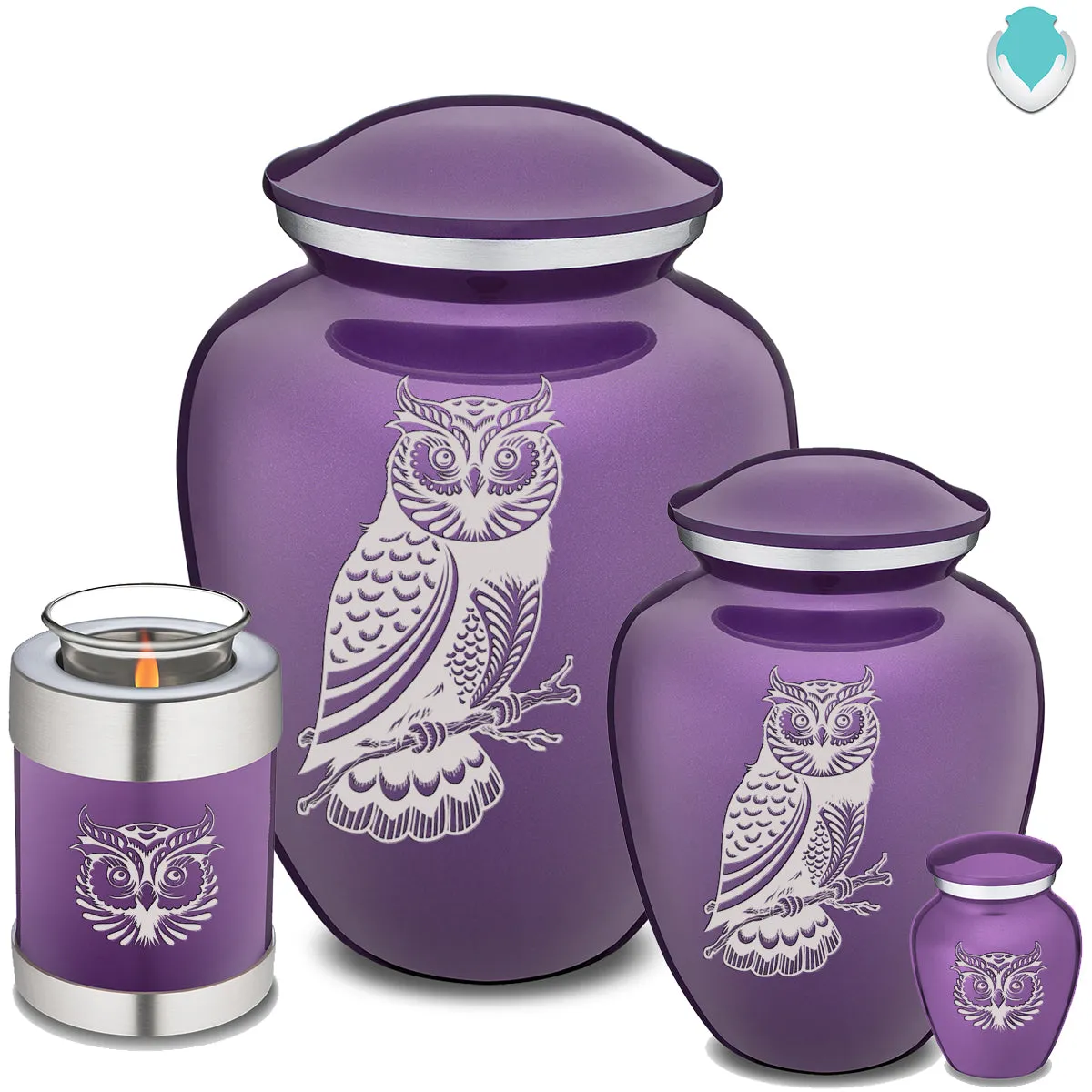 Adult Embrace Purple Owl Cremation Urn
