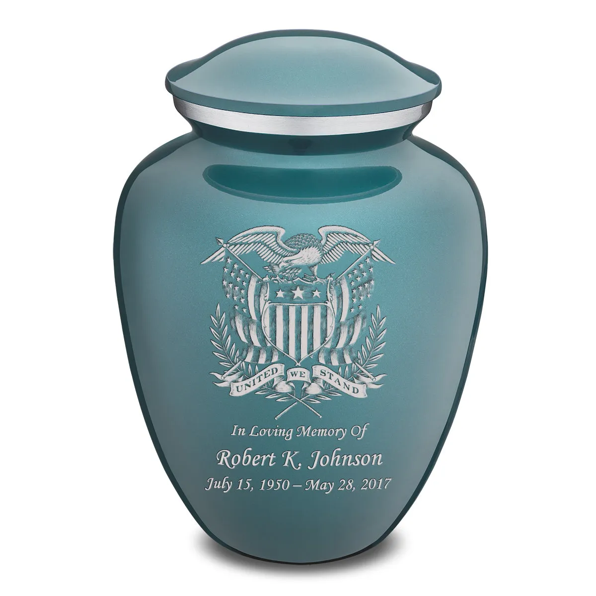 Adult Embrace Teal American Glory Cremation Urn