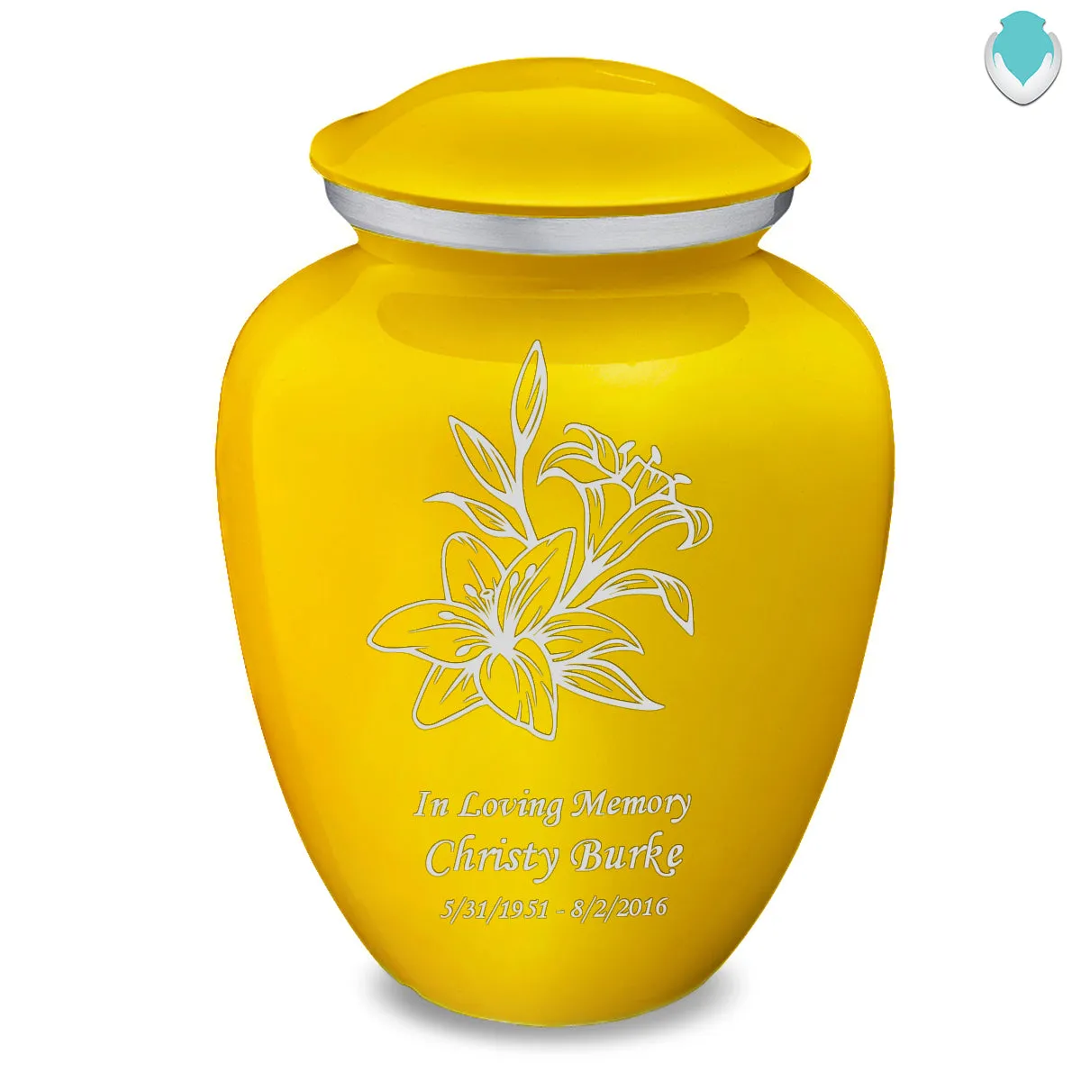 Adult Embrace Yellow Lily Cremation Urn