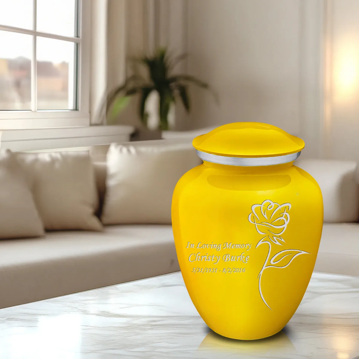 Adult Embrace Yellow Rose Cremation Urn
