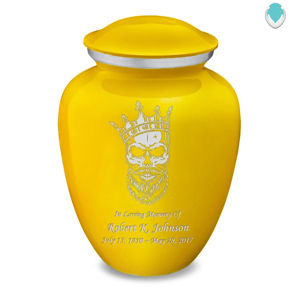 Adult Embrace Yellow Skull Cremation Urn