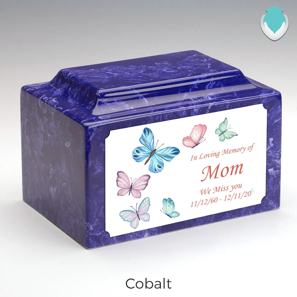 Adult Legacy Custom Printed Butterflies Cultured Marble Urns by MacKenzie