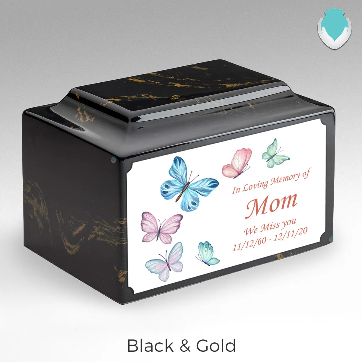 Adult Legacy Custom Printed Butterflies Cultured Marble Urns by MacKenzie