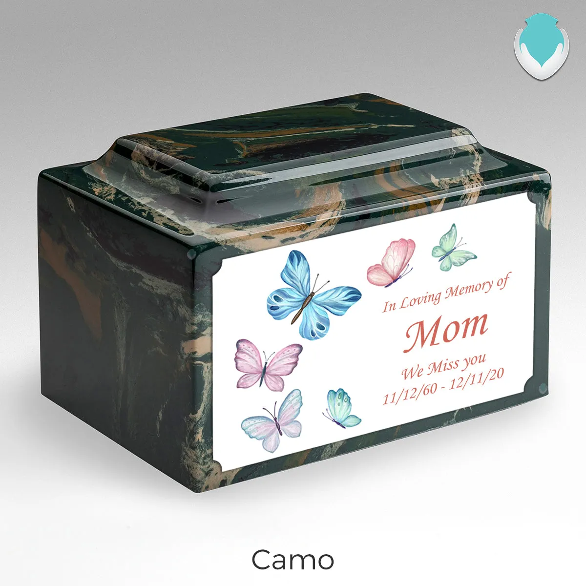 Adult Legacy Custom Printed Butterflies Cultured Marble Urns by MacKenzie