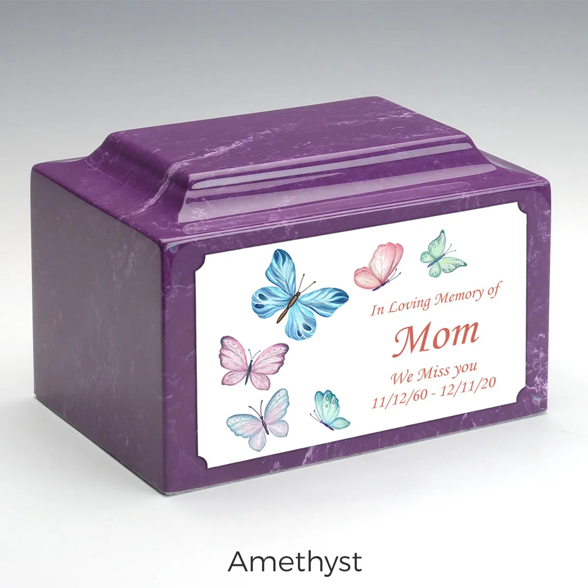 Adult Legacy Custom Printed Butterflies Cultured Marble Urns by MacKenzie