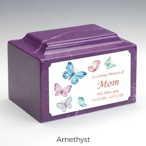 Adult Legacy Custom Printed Butterflies Cultured Marble Urns by MacKenzie