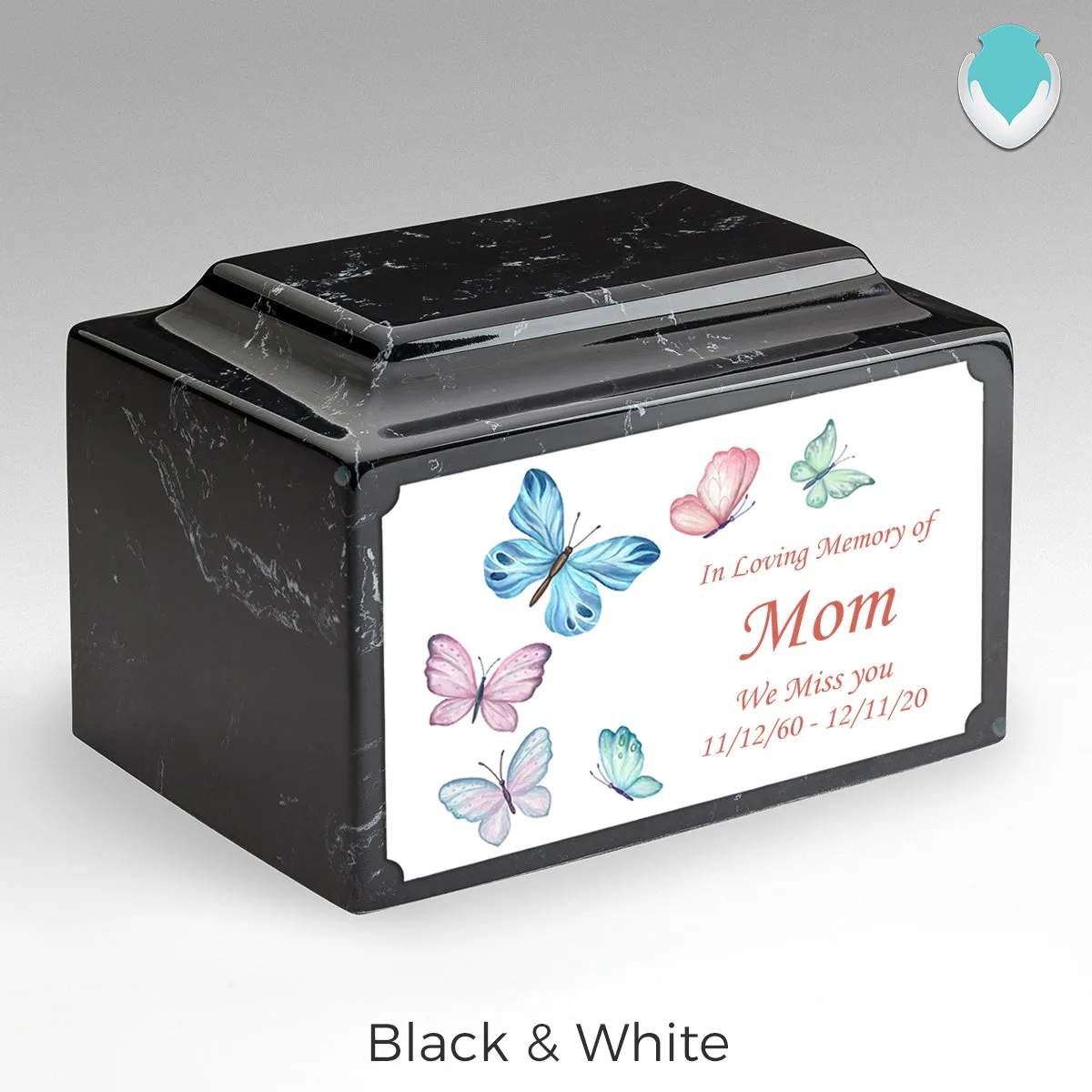 Adult Legacy Custom Printed Butterflies Cultured Marble Urns by MacKenzie