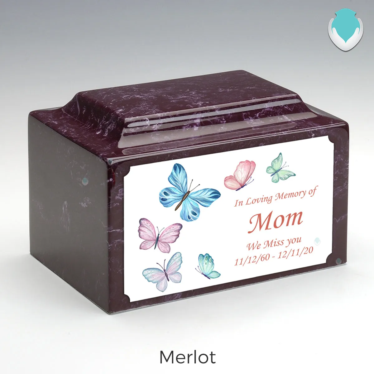 Adult Legacy Custom Printed Butterflies Cultured Marble Urns by MacKenzie