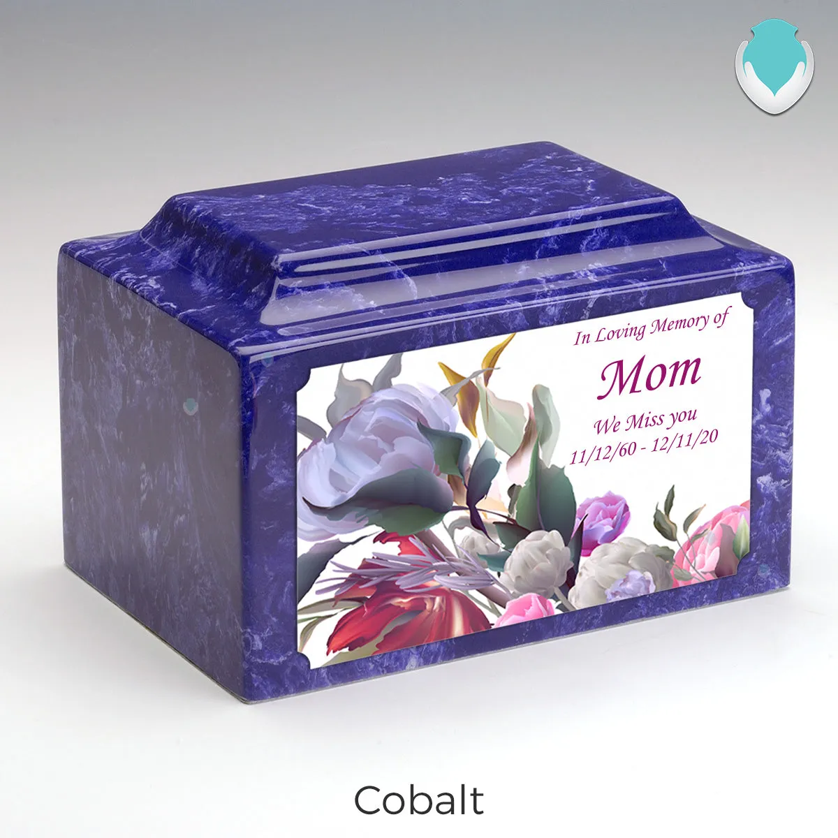 Adult Legacy Custom Printed Modern Flowers Cultured Marble Urns by MacKenzie