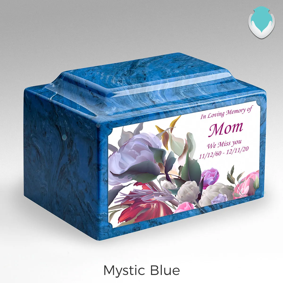 Adult Legacy Custom Printed Modern Flowers Cultured Marble Urns by MacKenzie