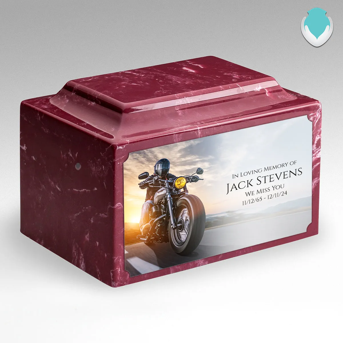 Adult Legacy Custom Printed Motorcycle Cultured Marble Urns by MacKenzie