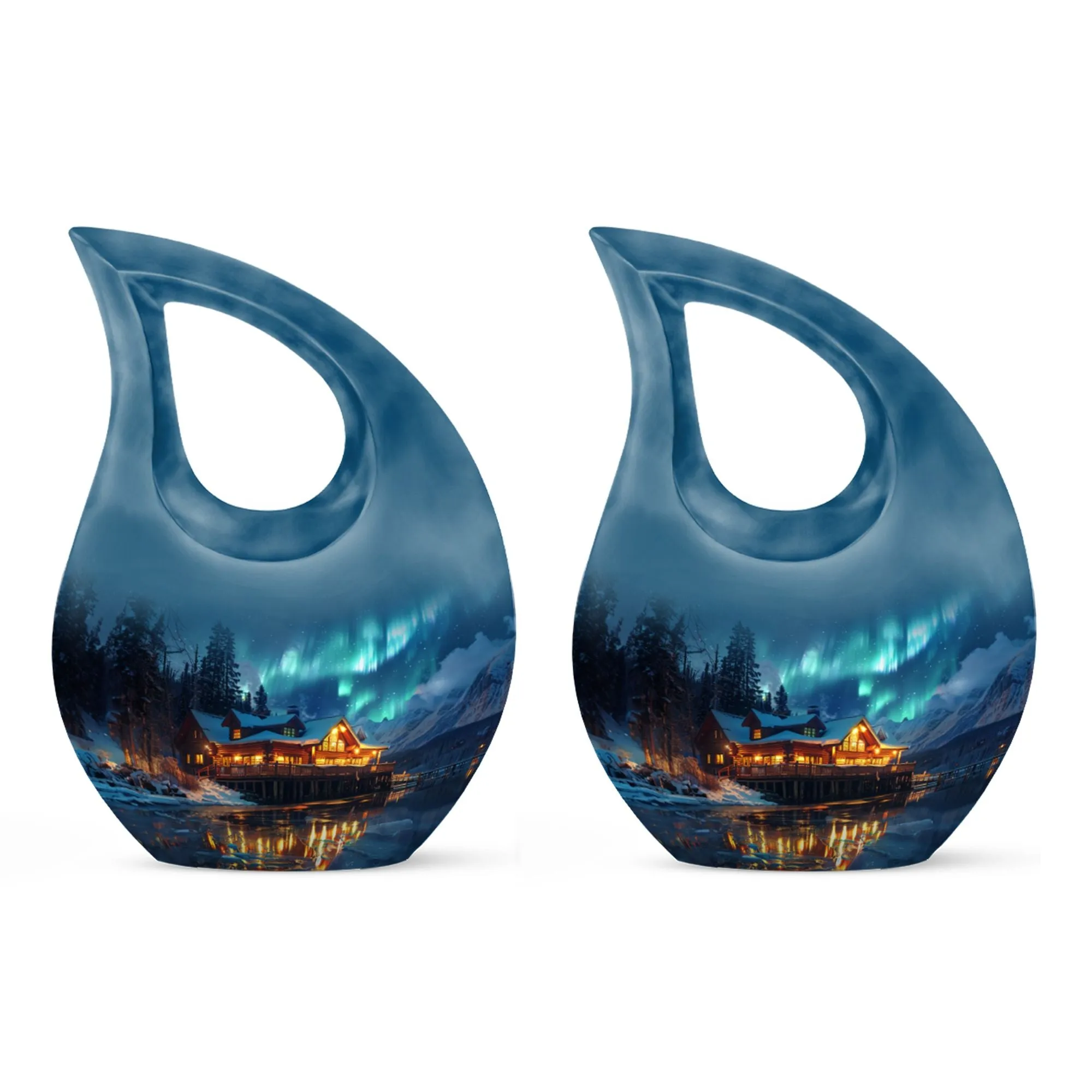Affordable Aurora Borealis Cremation Memorial - Cremation Urn