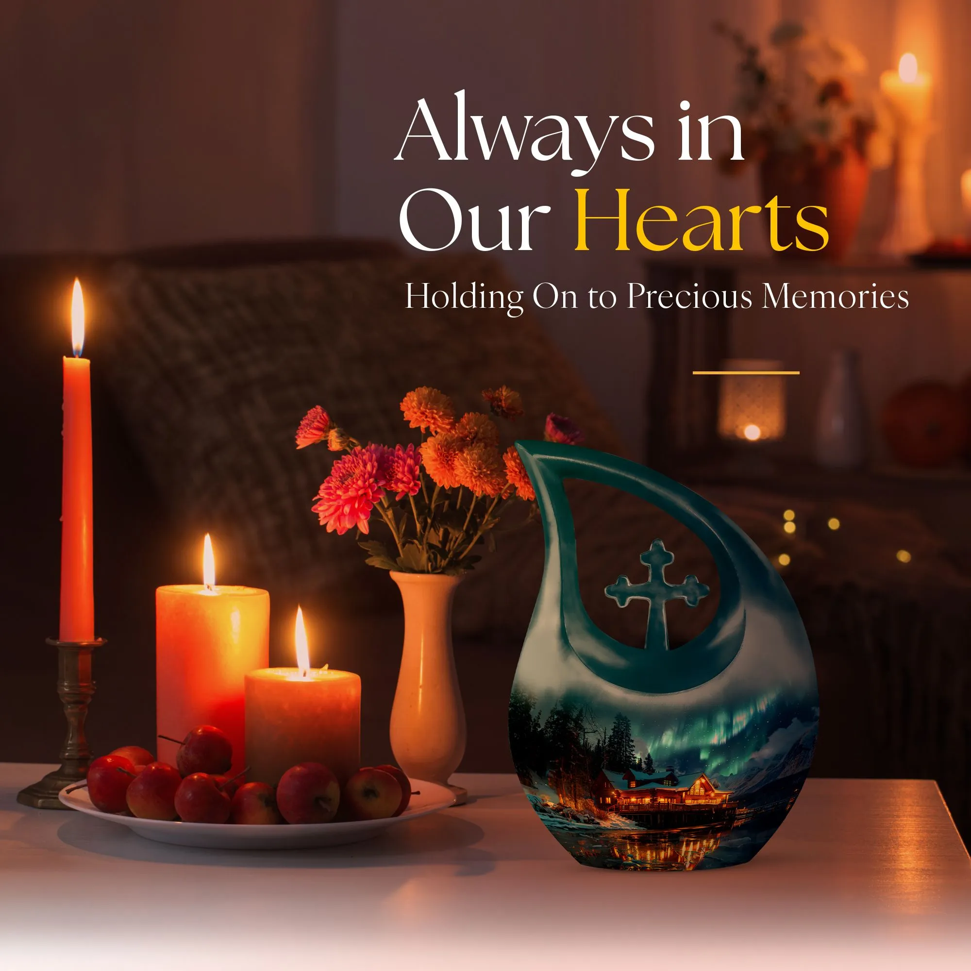Affordable Aurora Borealis Cremation Memorial - Cremation Urn