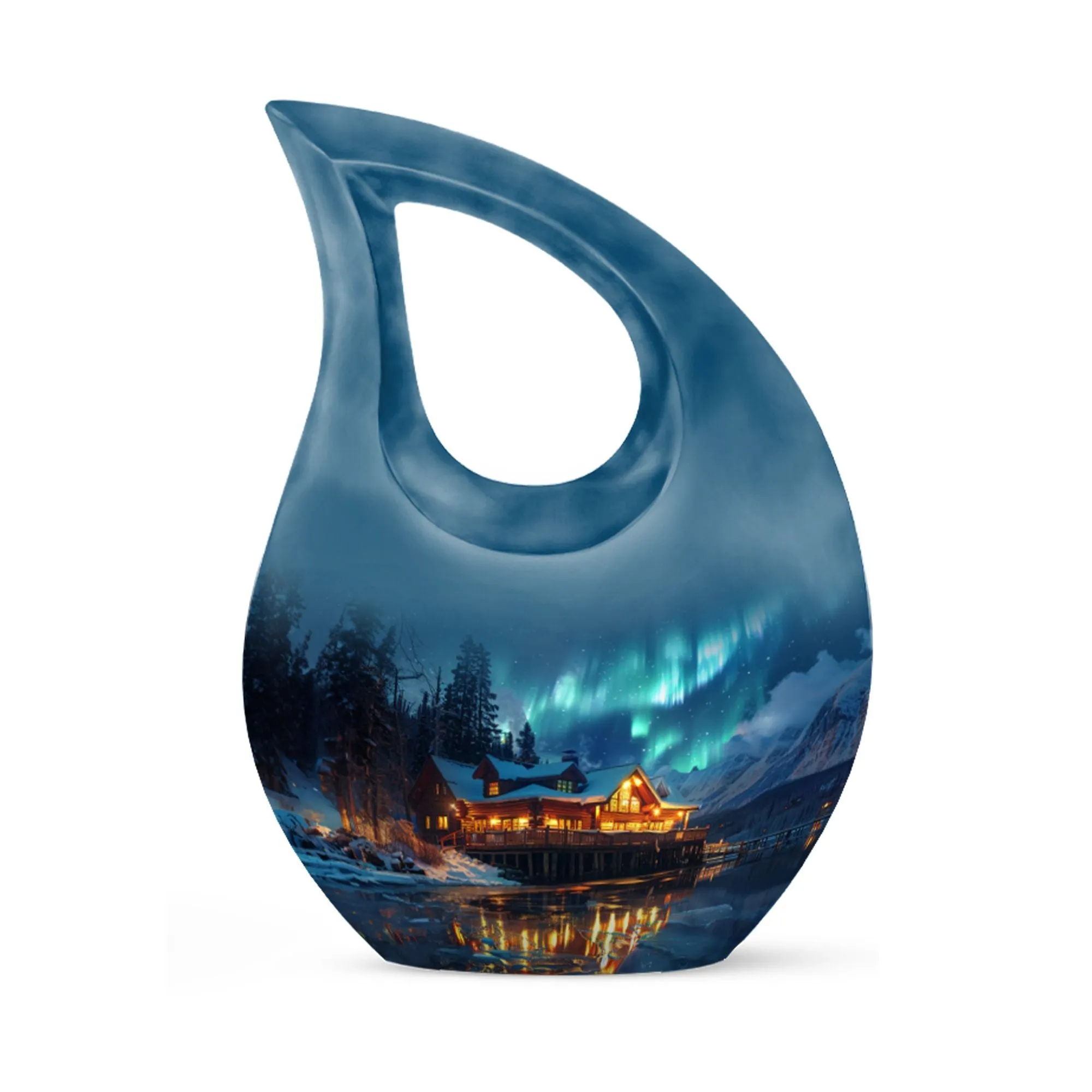Affordable Aurora Borealis Cremation Memorial - Cremation Urn