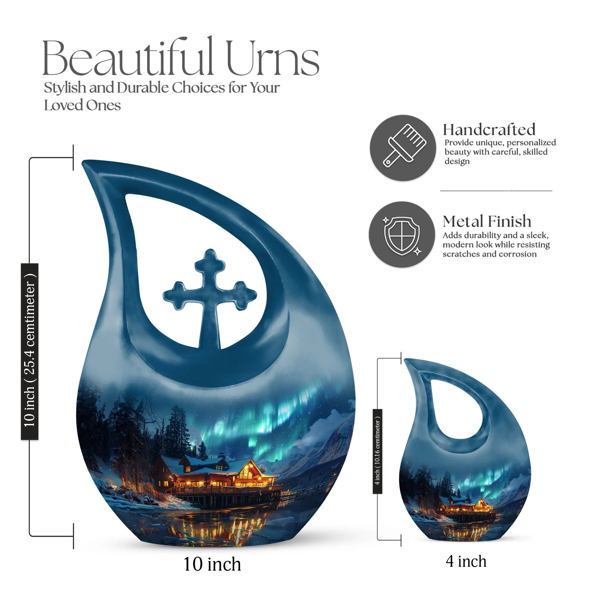 Affordable Aurora Borealis Cremation Memorial - Cremation Urn