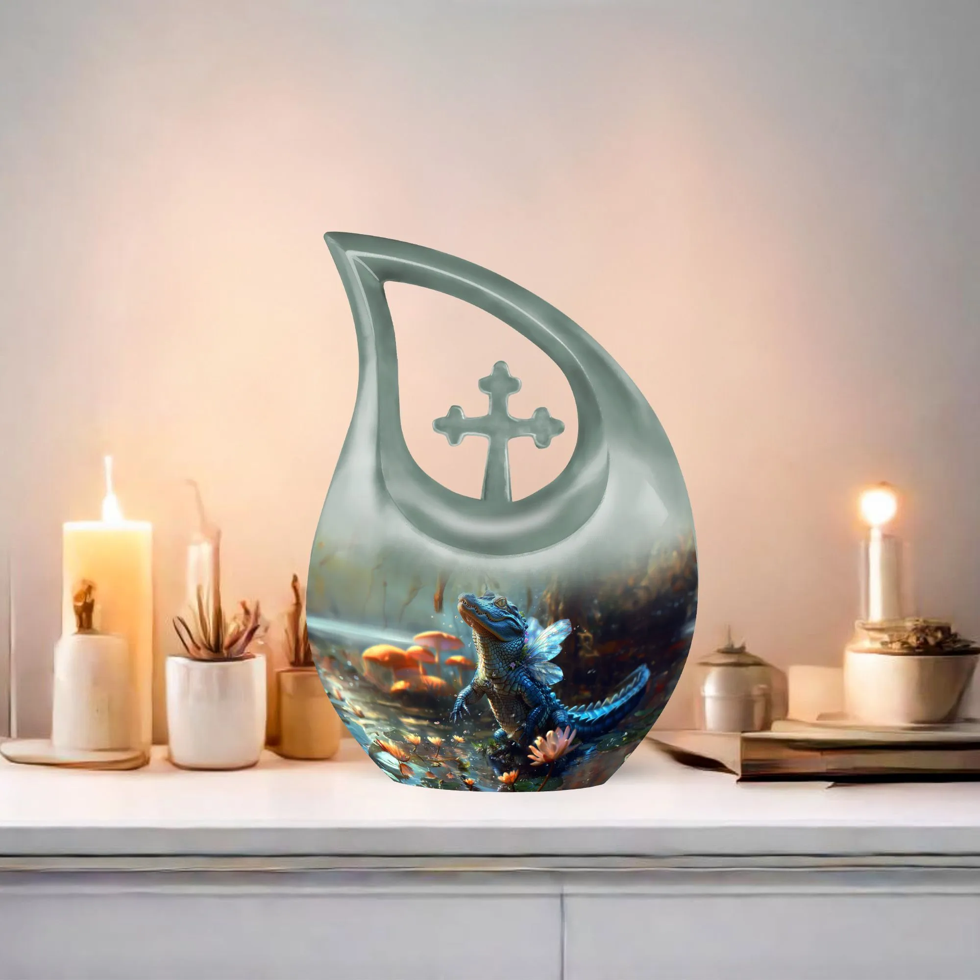 Alligator Memorial Urn: Container For Cremated Human Ashes