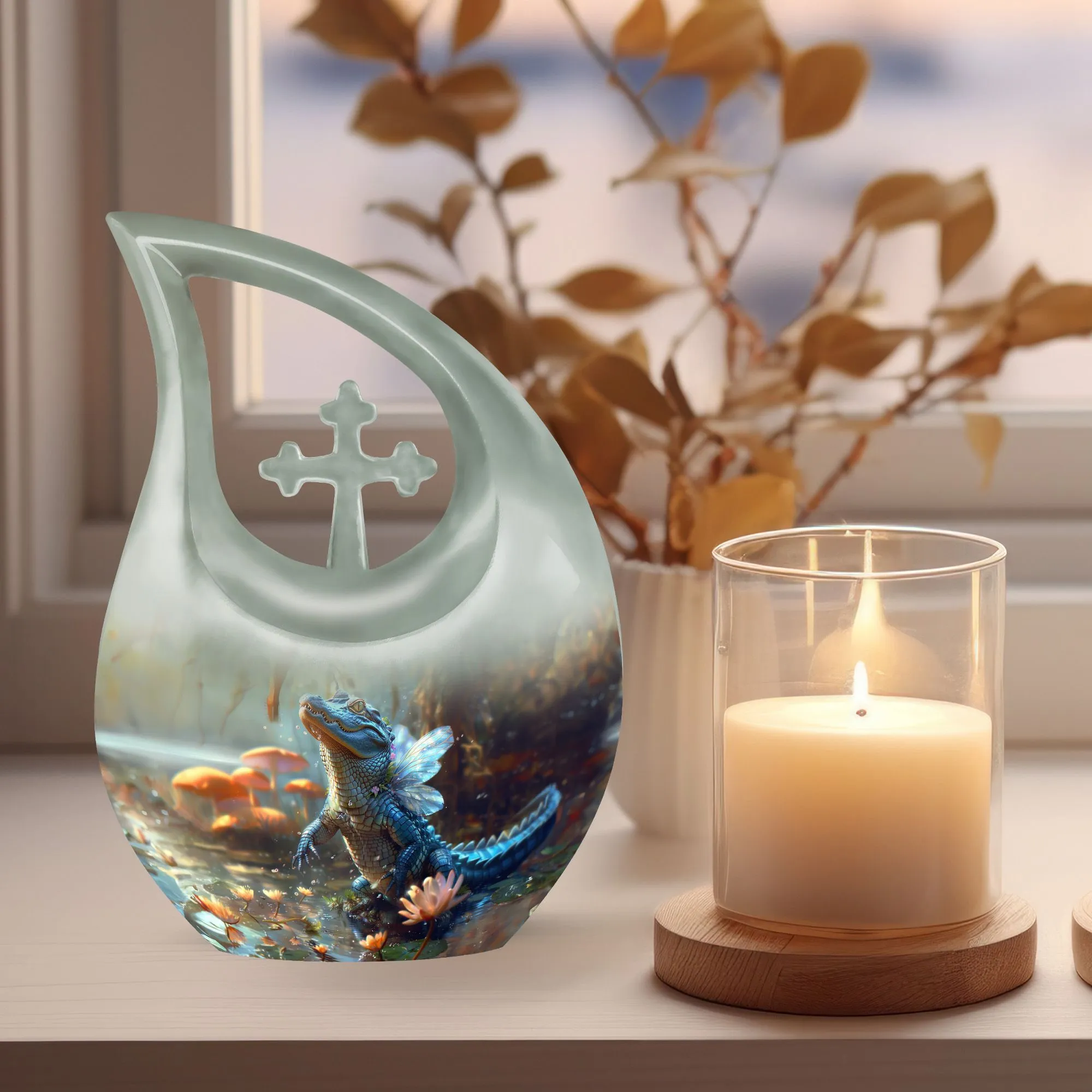 Alligator Memorial Urn: Container For Cremated Human Ashes