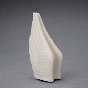Angel Wings Sculpture Ceramic Cremation Urn in Transparent - Small Sharing Keepsake Urn