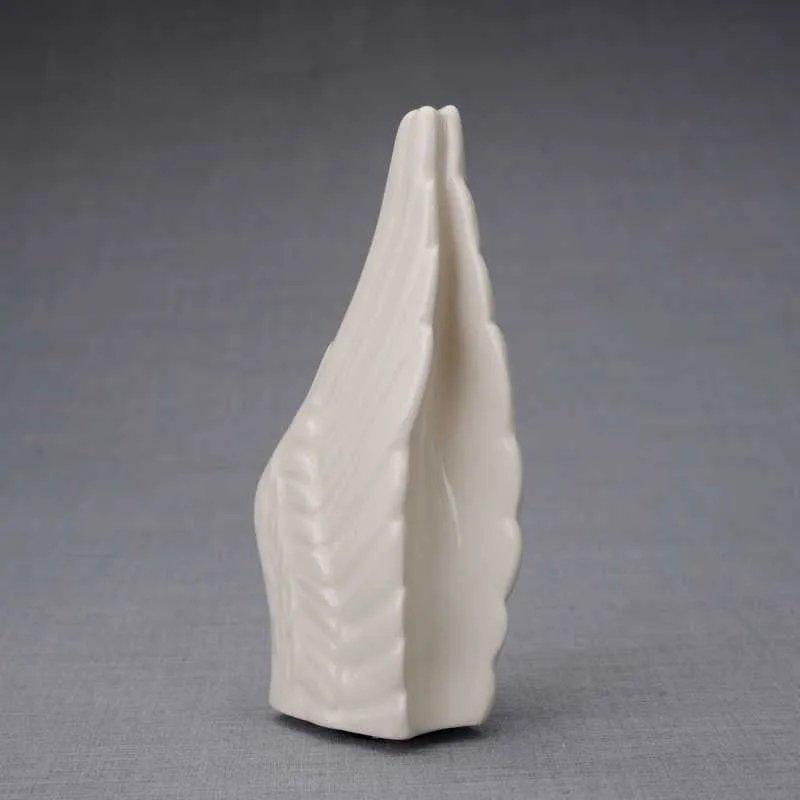 Angel Wings Sculpture Ceramic Cremation Urn in Transparent - Small Sharing Keepsake Urn