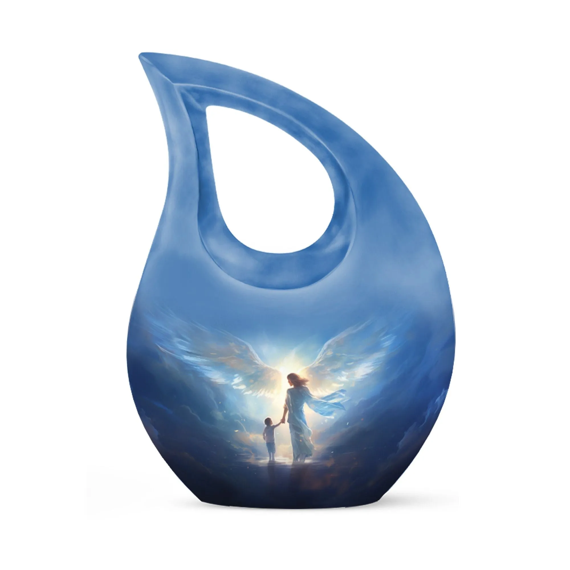 Angels Urn - Personalized Cross Drop Design Memorial Urn