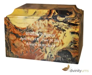 Antique Gold Cultured Marble Cremation Urn