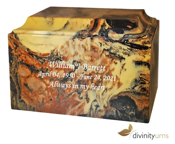 Antique Gold Cultured Marble Cremation Urn
